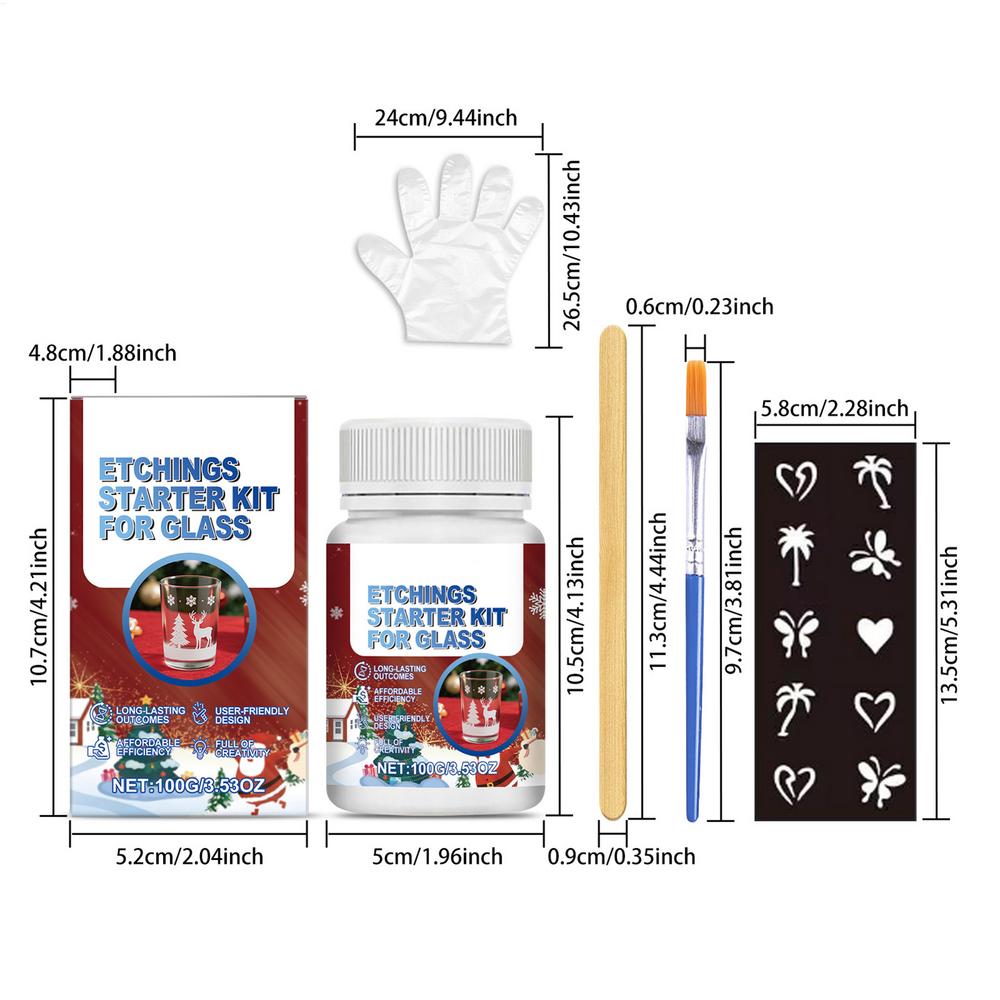 Набор для гравировки по стеклу Набор для начала гравировки по стеклу Арт-крем Набор для окон Чашек Стеклянной посуды Дизайн Долговечные Материалы для творчества для Рождественского подарка