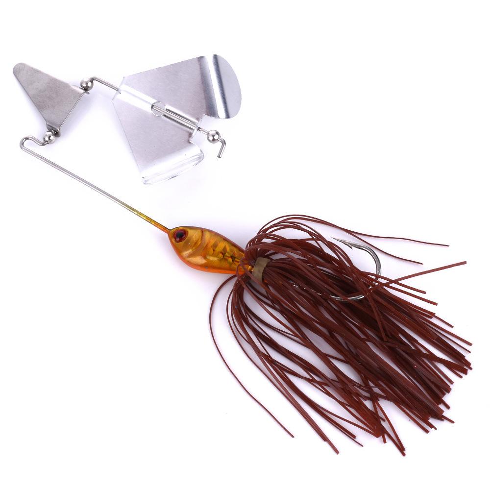 Newbility Propeller Blade Spinner Skirt Jig Head Bait Skirt Jig 16g Paillette Fishing Lure Buzzbait for Bass Pike Trout