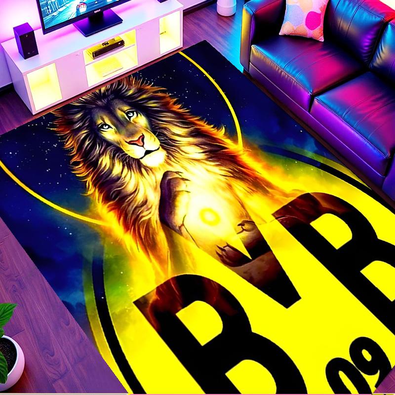 Borussia Dortmund Print Rug, Washable Floor Carpet, For Entryway Dorm Laundry Room Office Study, Home Decor Birthday Christmas Gift