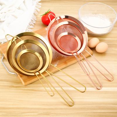 Flour Sifter Fine Mesh Hanging Ear Design Uniform Hole Stainless Steel Kitchen Dining Room Handheld Manual Oil Juice Strainer Daily Use
