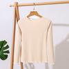 Spring Women T-shirt Long Sleeve Solid Lady Tee Tops Elasticity Slim Cotton Tshirt Female Clothes