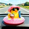 Plastic Cartoon Milk Tea Shop Little Yellow Duck Decor For Car Dashboard Display