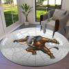 AnimalHeroes Round Area Rug,Carpet Rug for Living Room Bedroom Sofa Playroom Decor,Non slip Floor Mat
