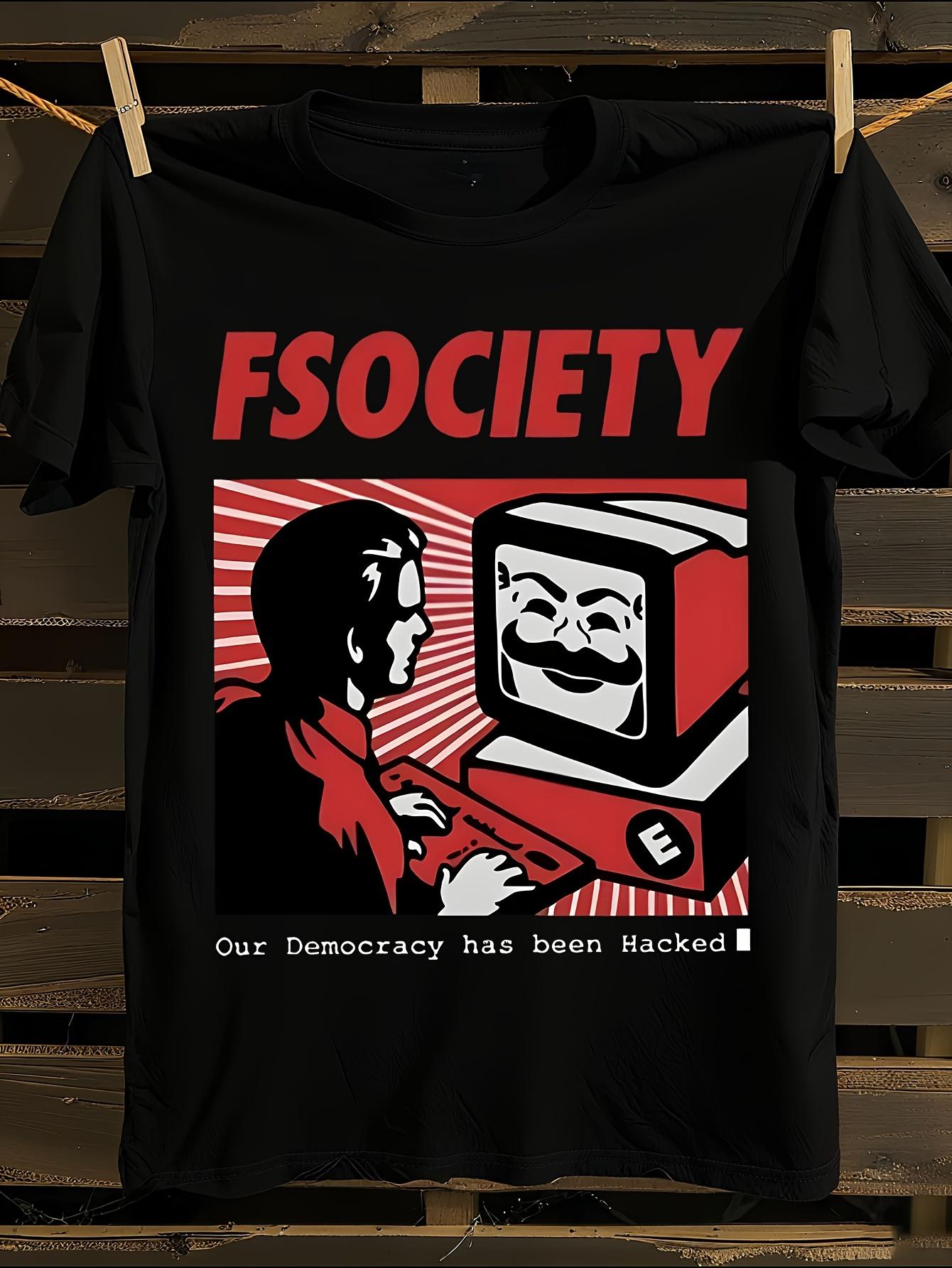 Винтажная графическая футболка Mr Robot FSociety L