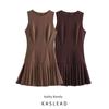 Kaslead New Arrival Women's Clothing Fashion Style Fashion Minimalist Wide Pleated Mini Dress 3152266
