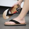 Large size slippers men's summer wear 2025 new beach shoes men's pinch sandals thick-soled non-slip flip-flops