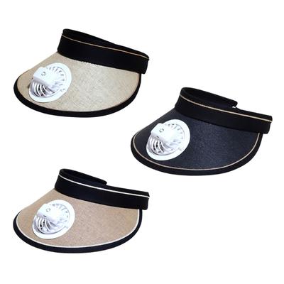 Sonnenschutz Sonnenhut mit Ventilator für Mädchen Frauen Campinghut Lässig für Sport Fitnessstudio Berg-Campinghut Outdoor-Aktivität