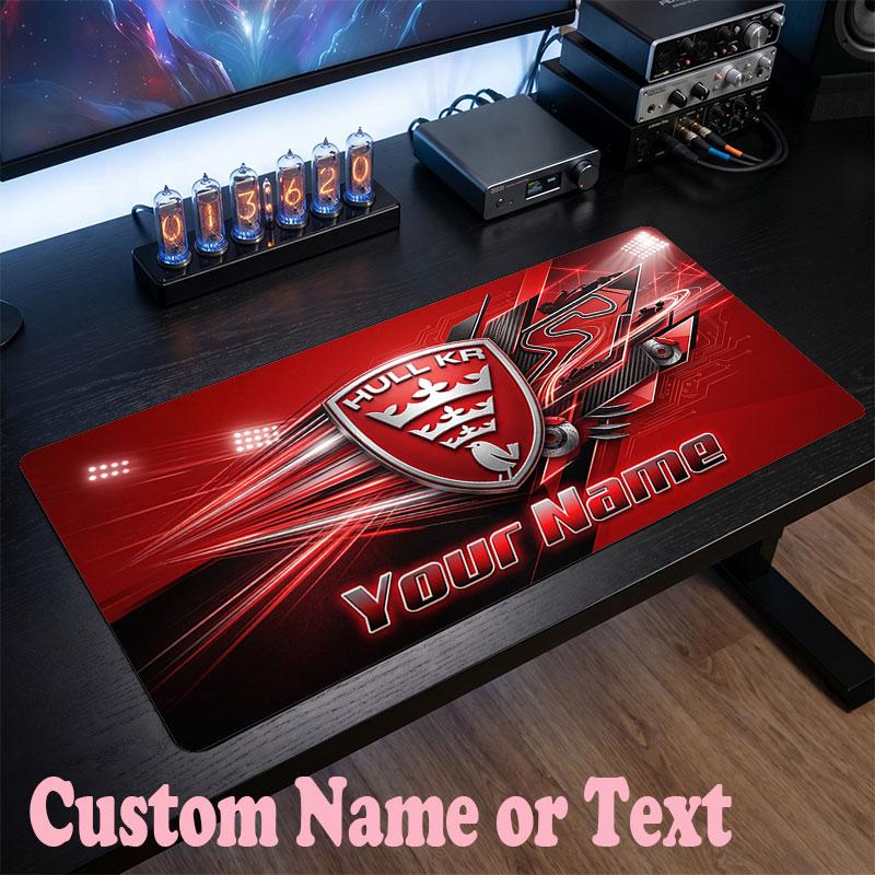 Hull KR Customized Name Text Mouse Pad, Large Desk Mouse Mat Personalized Home Office Present