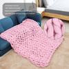Knitted Chunky Plush Sofa BLANKET Warm Soft Super Big Bulky (Pink 100 * 120cm / 39.4 * 47.2in)