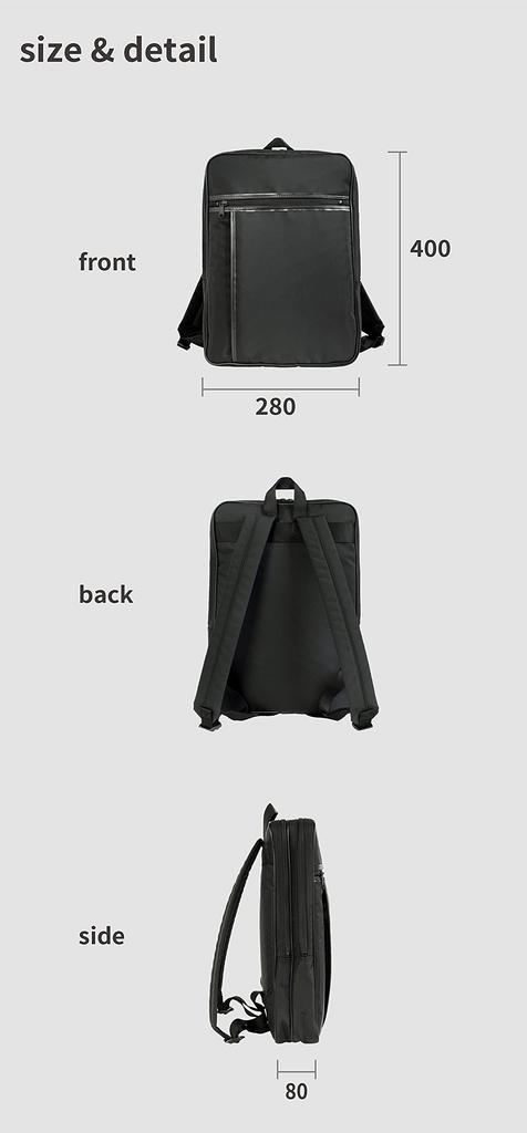 [aso] B4S Backpack, Sustainable Business Style, Men's Business Bag, SDGs, Recycled Materials, Nylon, 16-inch, A4, Black, bs-e193-bl