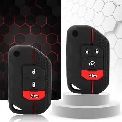 Étui en silicone pour clé de voiture, étui pour télécommande, capuchon pour Jeep Wrangler JL JLU, support de sac d'entrée à rabat