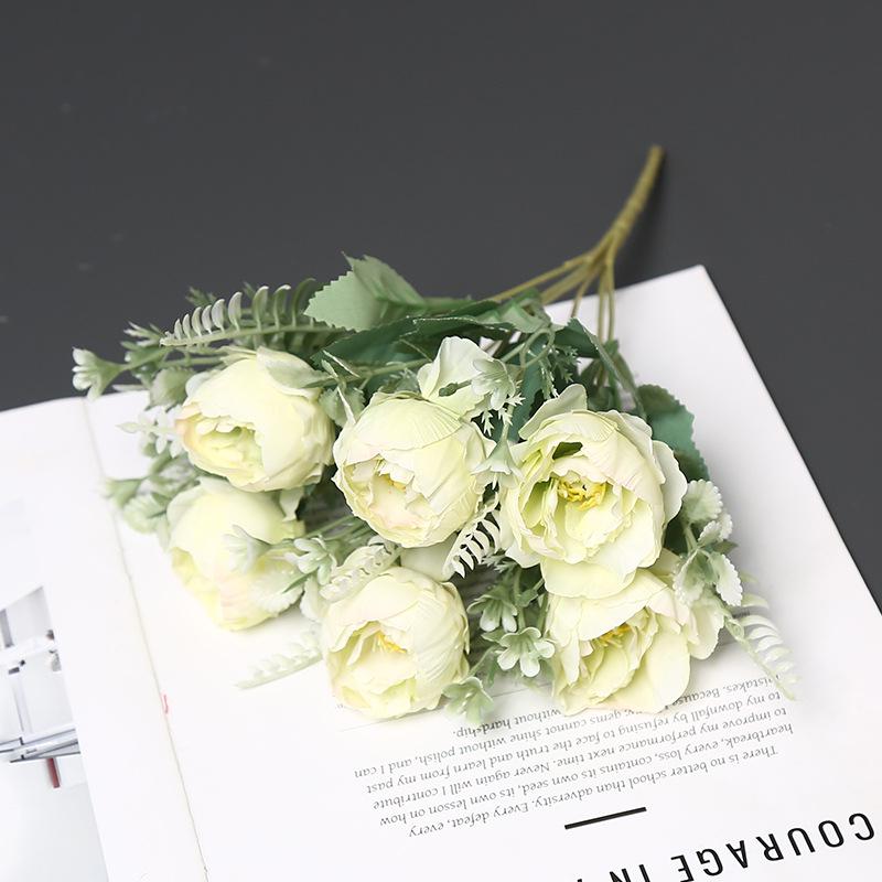 Elegant 6-Head Peony Silk Artificial Flowers for Home Decor and Photography