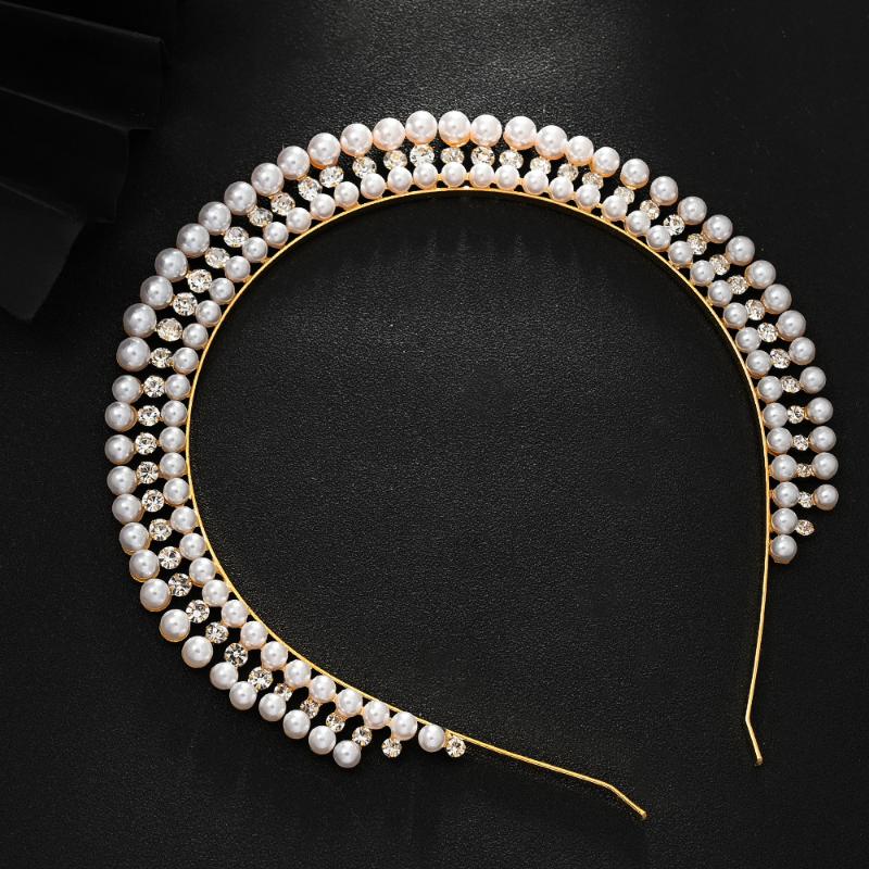 Elegant Pearl Hairband Exquisite Bridal Forehead Jewelry Wedding Hair Chain Headwrap Accessories For Women