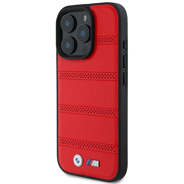Bmw Bmhmp16L23Puspr Iphone 16 Pro 6.3 Czerwony/Red Hardcase M Perforated And Stitched Line Magsafe