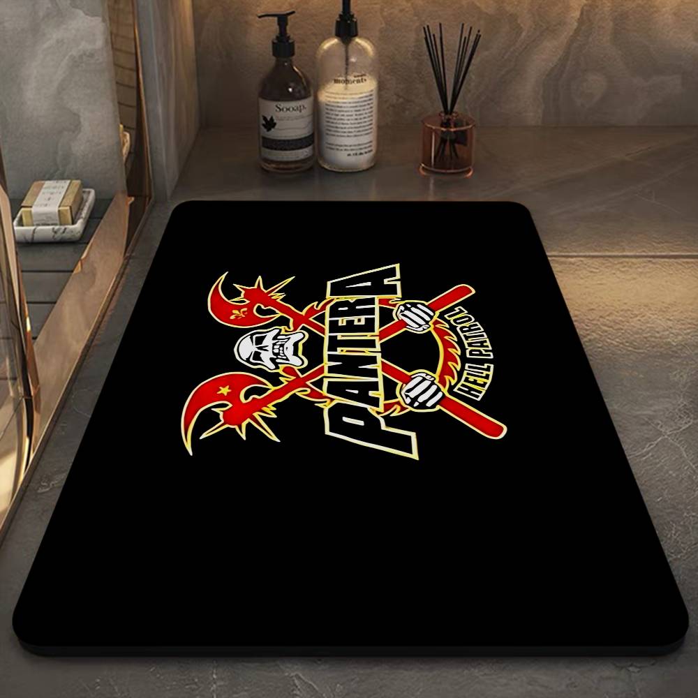 P-Pantera Rock Band Floor Mat Cheaper Anti-slip Modern Living Room Balcony Printed Bedside Mats