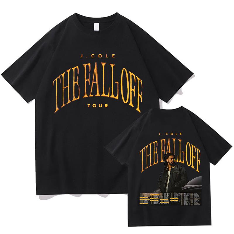 J Cole THE FALL OFF Tour 2026 Tshirts Oneck Short Sleeve Summer WomenUnisex Tshirts Loose Casual Design Graphic Merch Streetwear