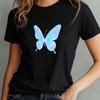 Women's Holographic Butterfly Print Cotton T-Shirt Size S To 3XL-