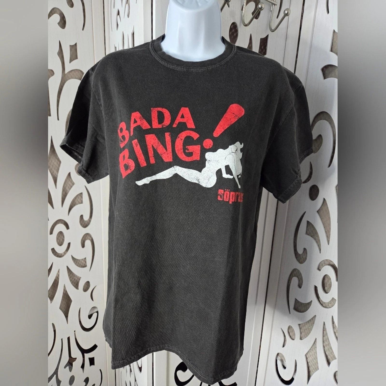 The Sopranos Bada Bing Graphic Tee Black HBO Cotton Small Unisex nwotTV Show M