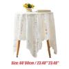 One Antique Embroidered Lace Tablecloth - Solid Color Elegant Flower Cut Process Polyester Square Tablecloth for Home Decor