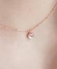 Alleun Silver 925 Chubby Heart Silver Ball Crystal Necklace