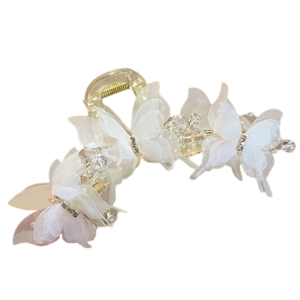 Acrylic Butterfly Hair Clip for Female Mesh Jaw Clip Casual Wear Headpiece Elegant Wedding Hair Grip Sweet Hair Ornament