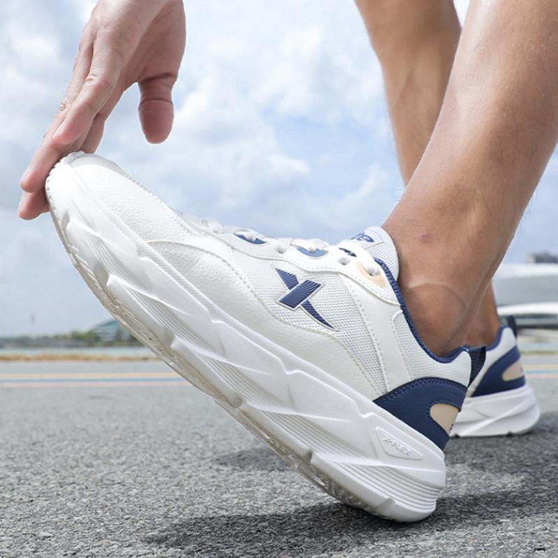 Xtep Fashionable Versatile Comfortable Shock Absorbing Wear Resistant Support Low Top Casual Running Shoes Men sneaker White Blue 875319110029-4