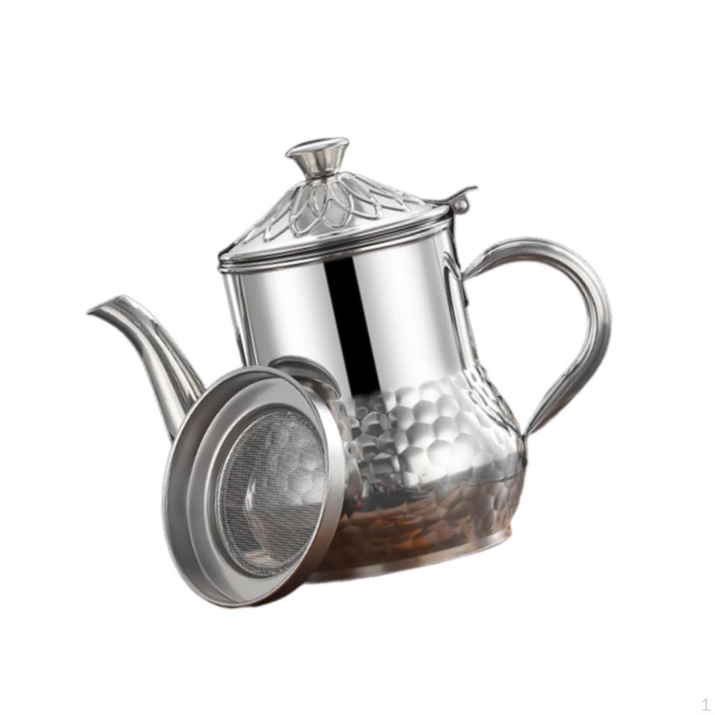 Stainless Steel Oil Strainer Storage Pot Jug Long Spout Leakproof Non Slip with Handle Mesh