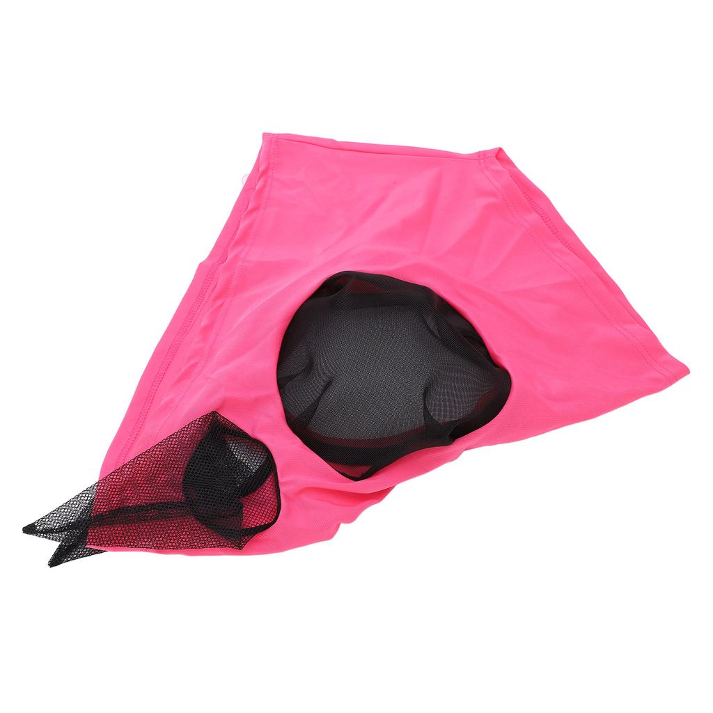 Horse Fly Mask Breathable Comfortable Soft Knitted Fabric Additional Fine Mesh Horse Face Mask Pink