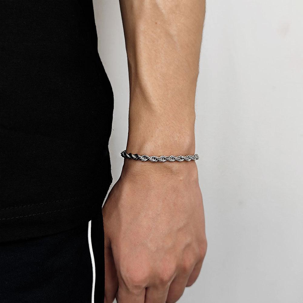 

Hip Hop Stainless Steel Twist Chain Men Bracelet Retro Gold Color Fashion Bracelet For Women Trendy Jewelry Accessories 20cm