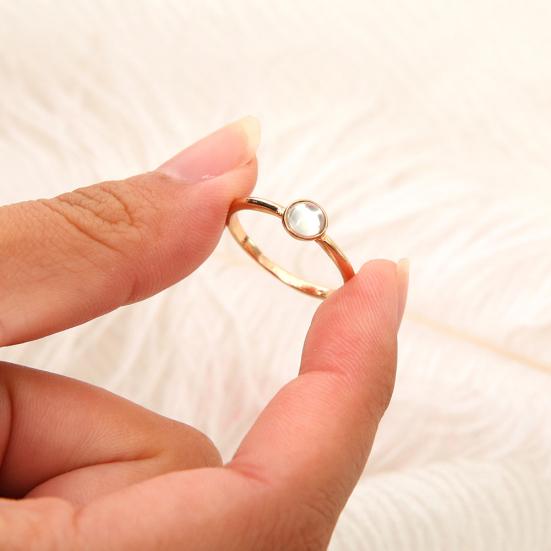 Elegant Faux Pearl Inlaid Thin Finger Ring Women Party Banquet Charm