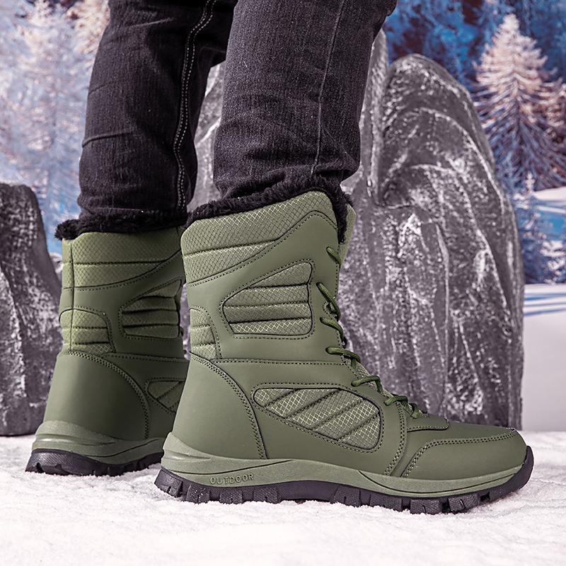 36-45 Men's Winter High Bands Boot Anti-Slip Waterproof Warm Pole Wool Warm Large Size Snow Boot Women's Shoes