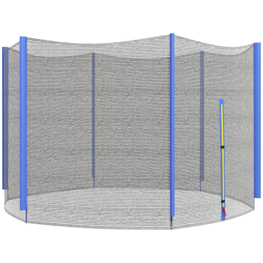 10ft Trampoline Net Replacement with 6 Plastic Pole Covers, Weather-Resistant Trampoline Netting Replacement with Zipped Entrance, Poles Not Included