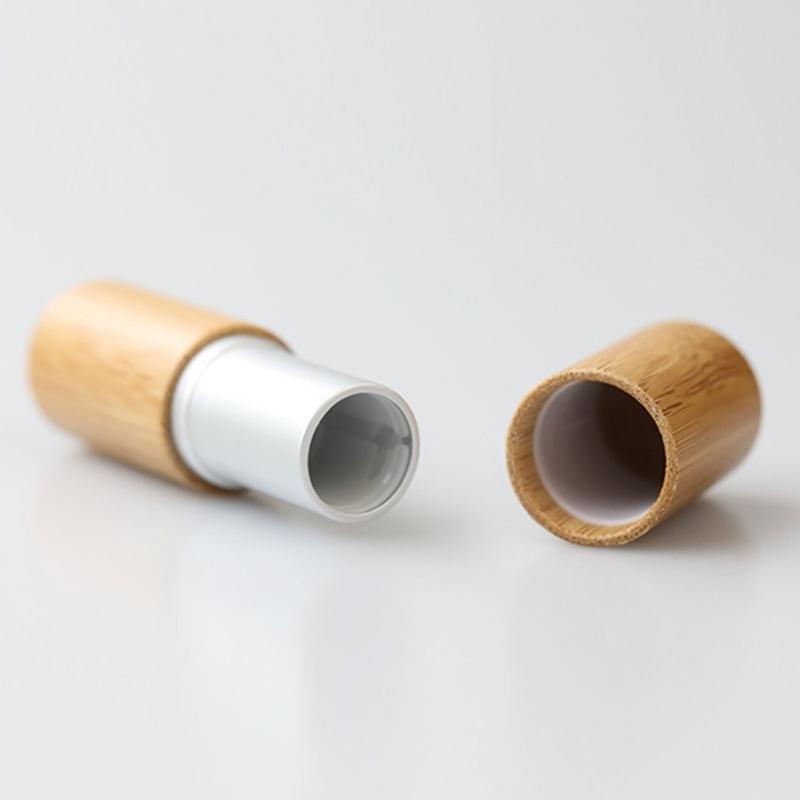 5pcs Empty Natural Bamboo Lipstick Tubes Friendly Cosmetic Containers Lip Gloss Storage for Lip Balm and Makeup