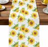 Summer Sunflower Farm Green Plant Table Runners Reusable Kitchen Dining Table Runner for Dresser Scarf Holiday Party Wedding