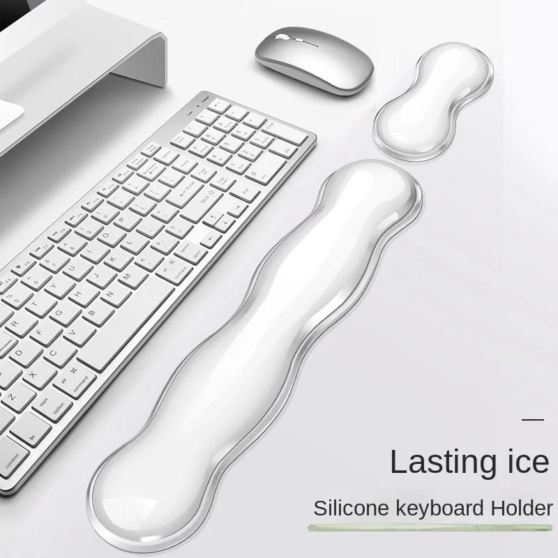 Ergonomic Mouse Pad Wrist Antislip Silicone Transparent Wrist Brace Support Mat Memory Wrist Pad Computer Laptop Keyboard Mat