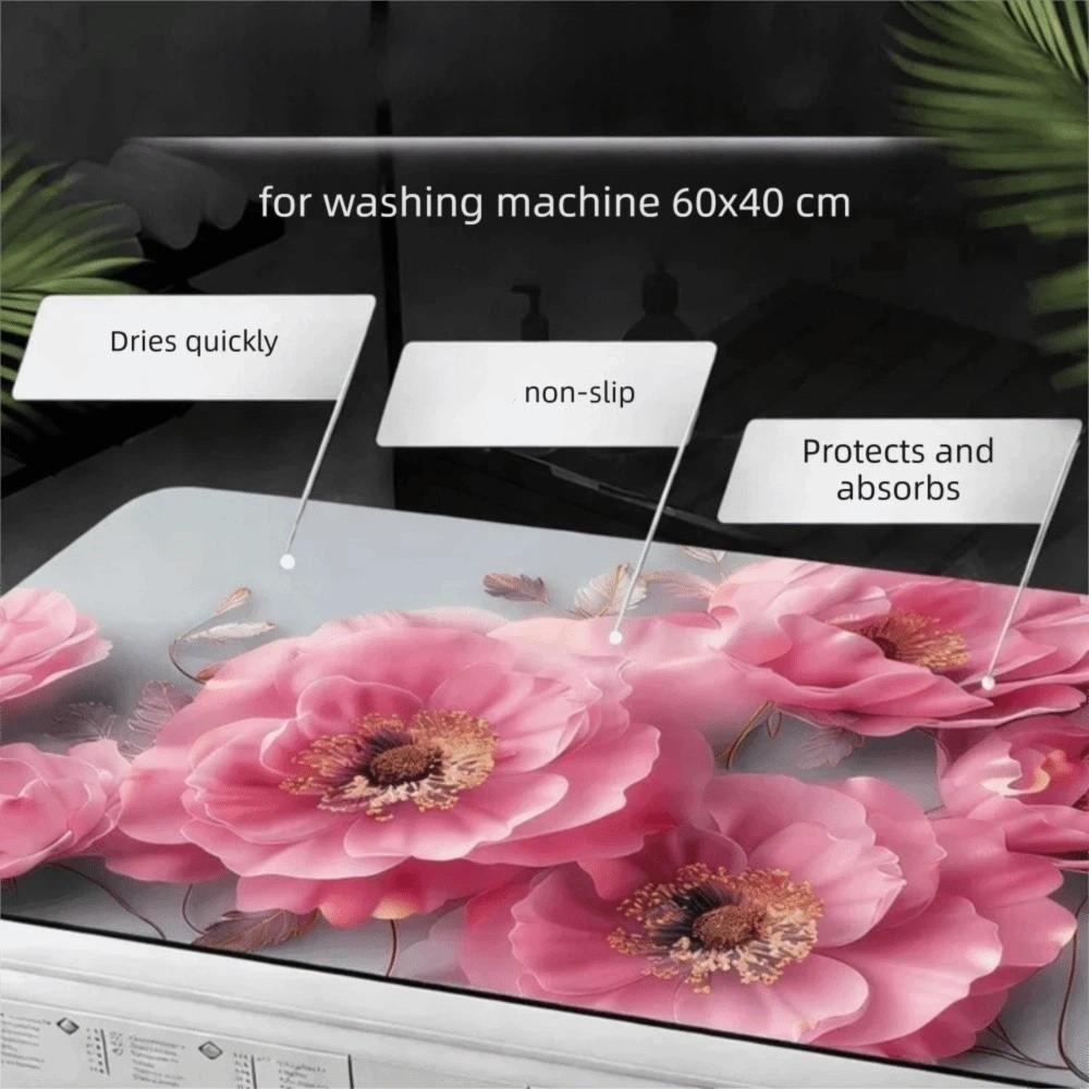 

Soft Diatomaceous Washing Machine Cover Anti Slip Bathroom Mat Thickened Dust Covers Home Storage 01
