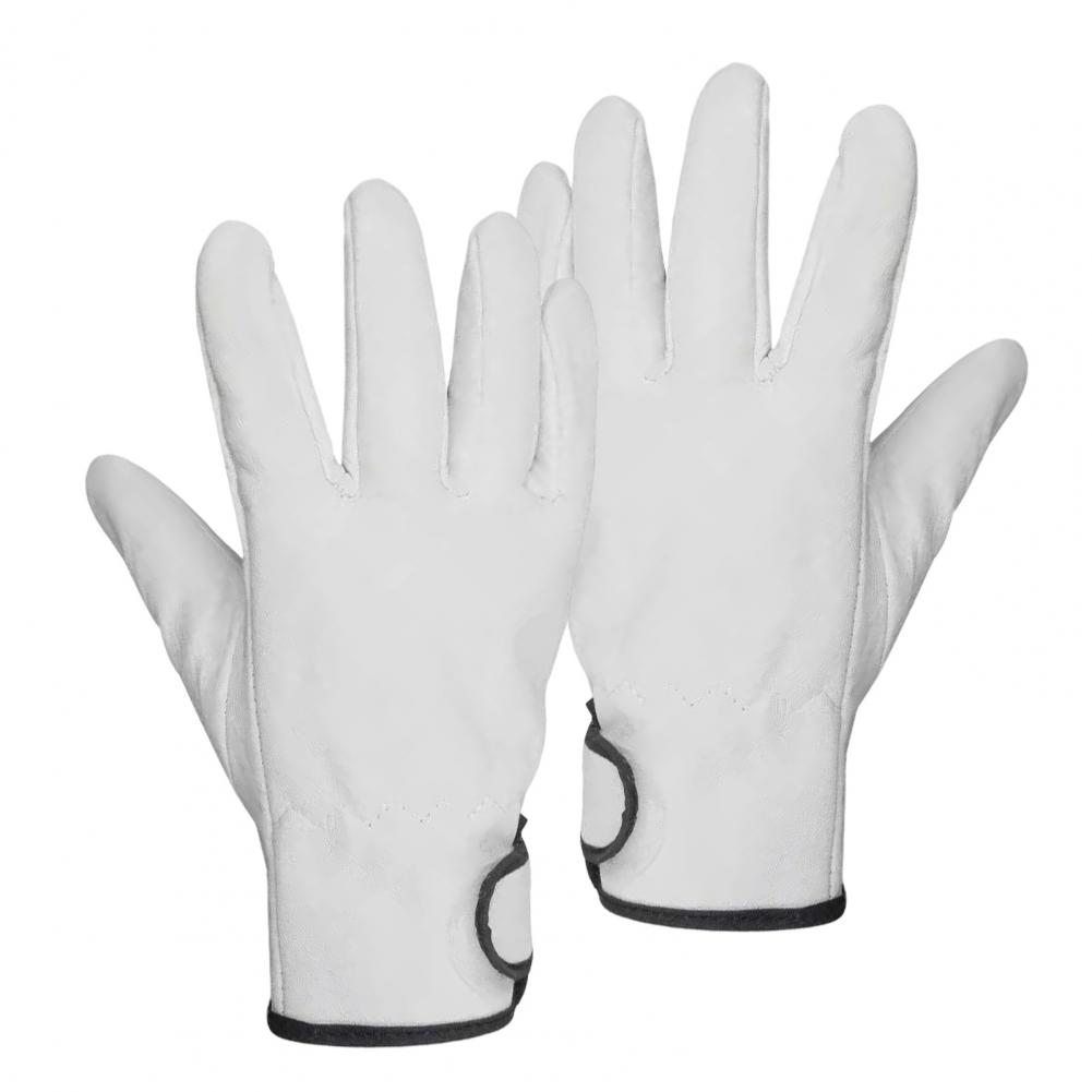 

1 пара рабочих перчаток, утепленные зимние перчатки с защитой от ожогов, дышащие, гибкие перчатки из искусственной кожи, для работы в саду и уборки снега белый