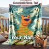 Custom Text Flannel Throw Blanket, Lightweight Cozy Bed Sofa BlanketScooby-Doo
