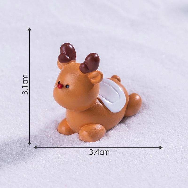 1Pc  Year Gift Home Decoration Kawaii Christmas Figurines Miniature Santa Claus Snowman Micro Landscape Ornaments