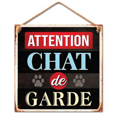 [R3539] - Metallschild 'Achtung Wachhund' - 20x20 cm