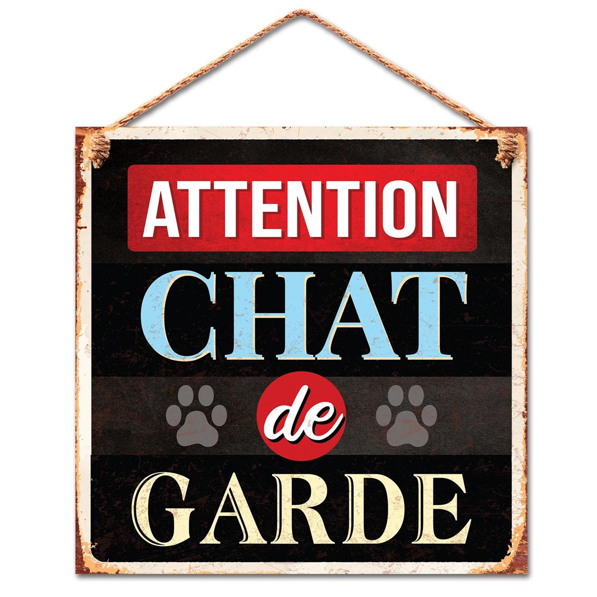 

Les Trésors De Lily [R3539] - Plaque métal Attention Chien de Garde - 20x20 cm