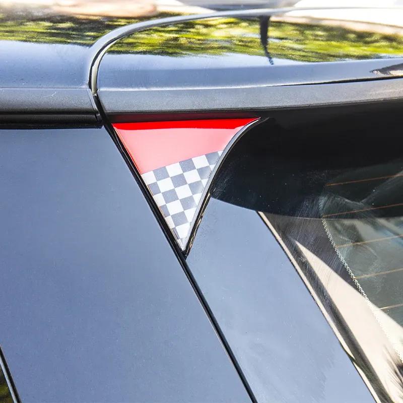 Car Styling Accessories For MINI Cooper F56 2Pcs Car Exterior Rear Back Trunk Tailfins Spoiler Wing 3D Sticker Decal Decoration