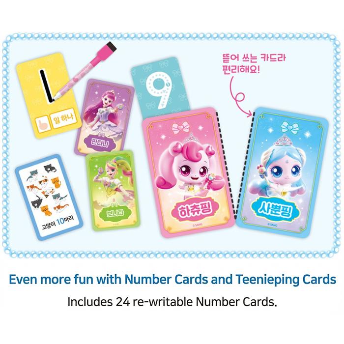 Hergestellt in Korea - Prinzessin Fang! Teenieping Abwischbares Arbeitsbuch (Alphabet / Zahlen) (3 Optionen)