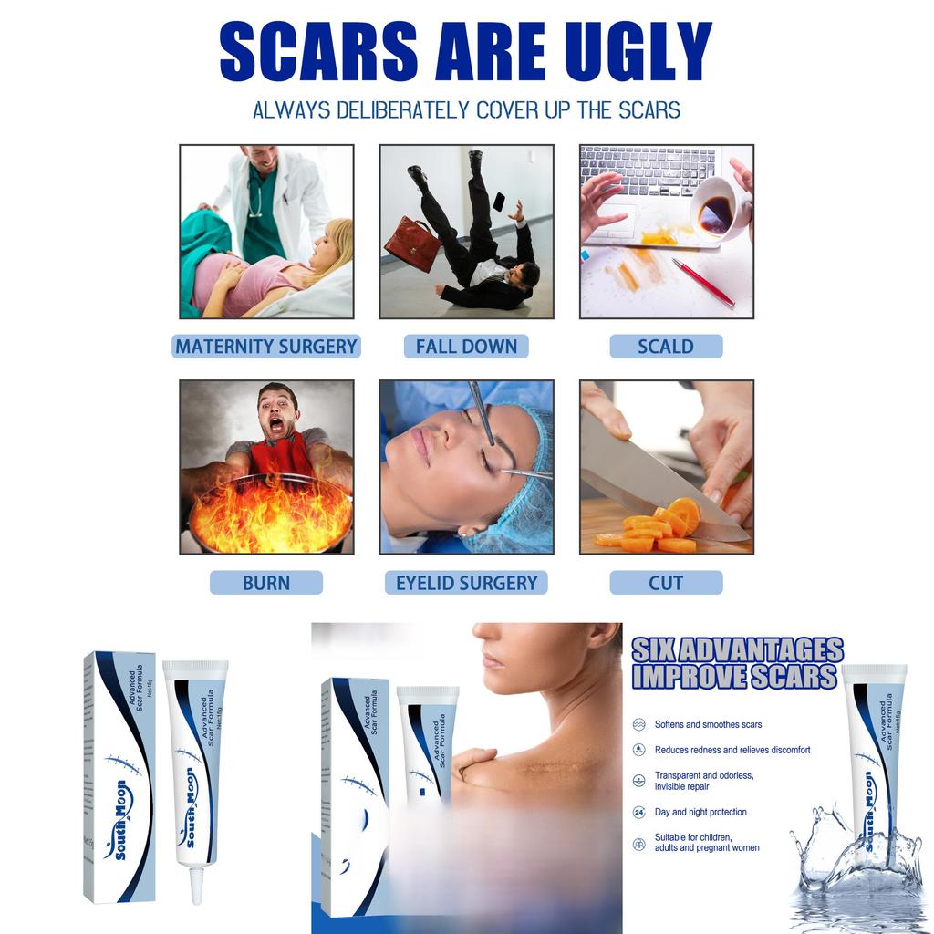 South Moon Scar Healing Gel With Soothing Formula For Burns Surgical Scars And Keloids