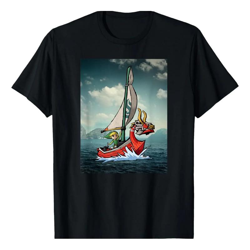 Camiseta Nintendo Zelda Wind Waker Link Photo-real Ship Sail S разноцветный