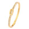 Titanium Steel Bracelet - Stylish and Fashionable Luxury Style Couple Bracelet with Stainless Steel Single Row of Diamonds