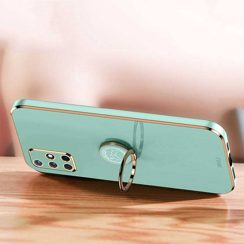 Pro Samsung Galaxy A71 A51 4G 5G Pouzdro Samsung A71 Pouzdro na telefon Galaxy A51 Zadní kryt Luxusní čtvercový pokovovací kroužek Držák Stojan