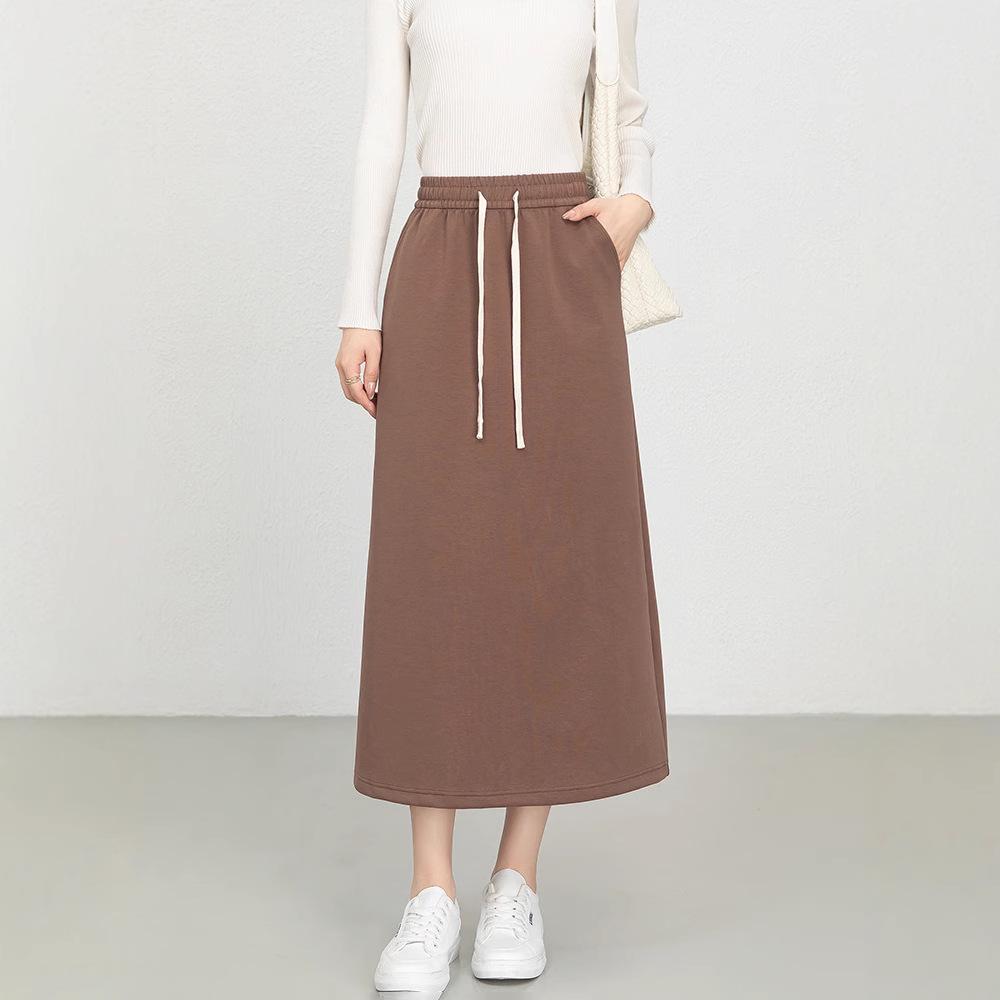 

Women s High Waist Gray Midi Slit Skirt - Slimming, Hip-Hugging, Long Casual Skirt for Spring L