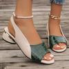 Women's Plus Size Sandals New Low Heel Fish Mouth Cool Fashion Color Blocked Fashion Sandals Outdoor Open Toe Beach Shoes