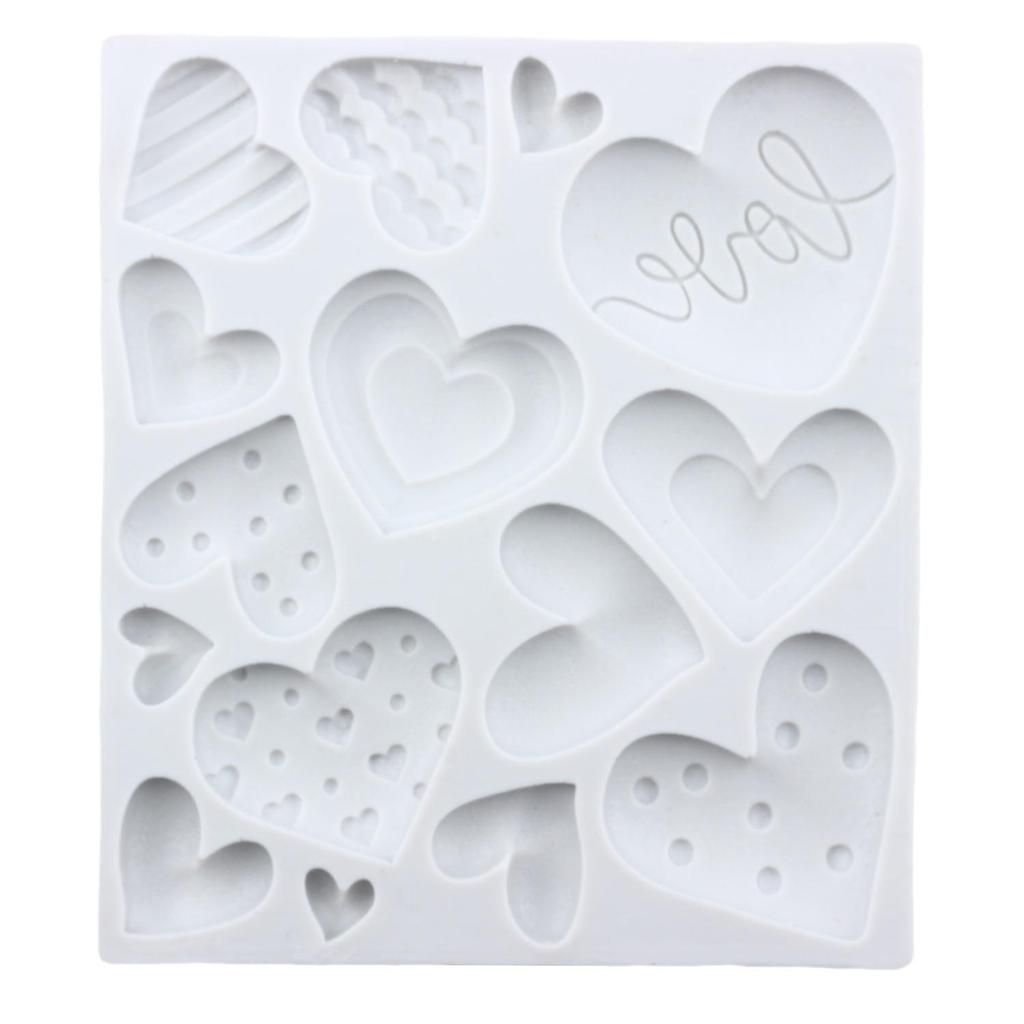 Heart Silicone Molds Love You XOXO Letter Kiss Rose Fondant Mold Cake Decorating Tools Cupcake Topper Candy Resin Clay Chocolate Gumpaste Mold